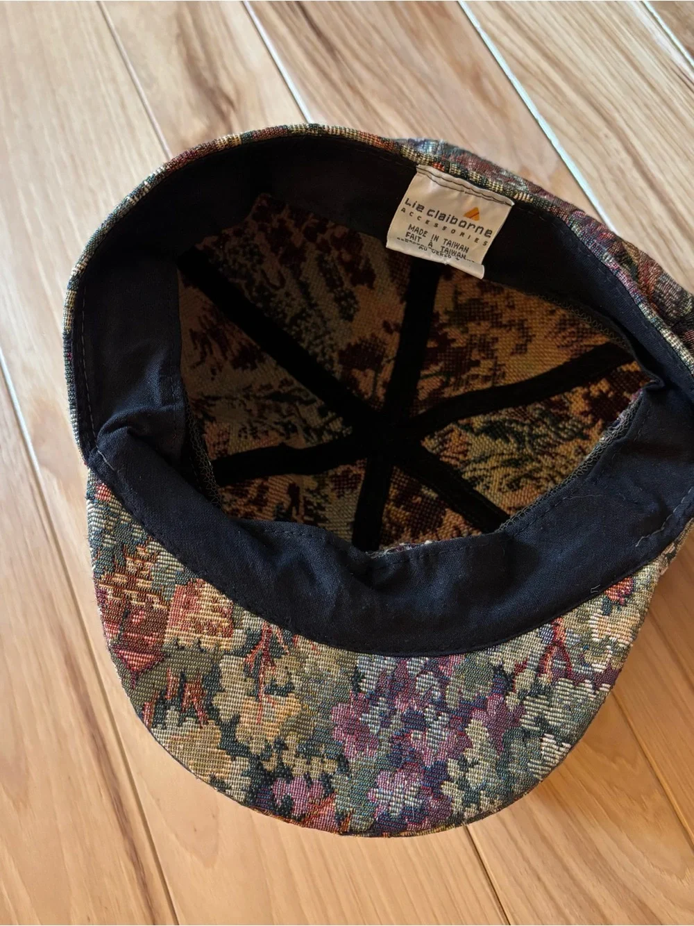 Vintage 90’s Liz Claiborne Floral Tapestry Newsboy Style Hat - Picture 7 of 9